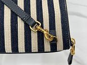 Fortok Dior Caro Daily Pouch Natural And Denim Blue Marinière Raffia 30x24.5cm - 3