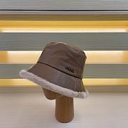 Fortok Chanel Fur-edge Bucket Hat Brown - 1