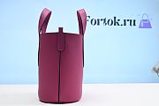 Fortok Hermes Vegetable Basket Swift Leather Bag Pink 18cm - 4