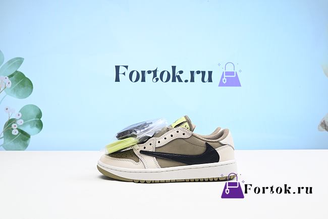 Fortok Travis Scott x Air Jordan 1 Low Golf Neutral Olive FZ3124-200 Sneakers  - 1
