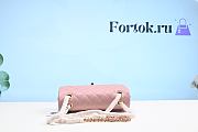 Fortok Chanel Smooth Leather Gold Buckle Bag Pink 23cm - 5