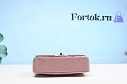 Fortok Chanel Smooth Leather Gold Buckle Bag Pink 23cm - 4