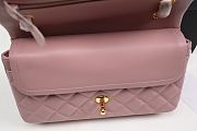 Fortok Chanel Smooth Leather Gold Buckle Bag Pink 23cm - 2