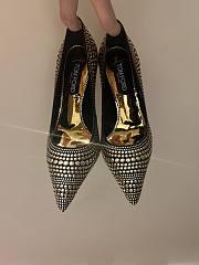 Fortok Tom Ford Black/Gold Studded Suede Pointed Toe Pumps - 2
