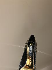 Fortok Tom Ford Black/Gold Studded Suede Pointed Toe Pumps - 5