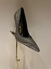 Fortok Tom Ford Black/Gold Studded Suede Pointed Toe Pumps - 6