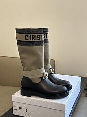 Fortok Dior D-Major Taupe & Black Technical Fabric And Black Calfskin Boots - 1