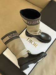 Fortok Dior D-Major Taupe & Black Technical Fabric And Black Calfskin Boots - 3