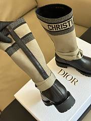 Fortok Dior D-Major Taupe & Black Technical Fabric And Black Calfskin Boots - 4