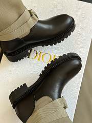 Fortok Dior D-Major Taupe & Black Technical Fabric And Black Calfskin Boots - 5