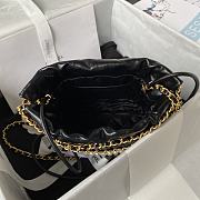 Fortok Chanel 22 Mini Pearl Handbag Shiny Crumpled Calfskin & Gold-Tone Metal Black - 6