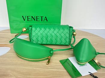 Fortok Bottega Veneta Multi Cross Body Pouch Green 717429 18x9x8cm