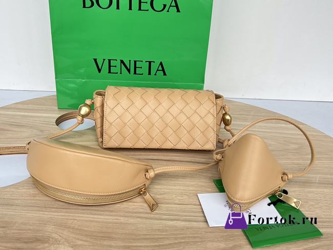 Fortok Bottega Veneta Multi Cross Body Pouch Beige 717429 18x9x8cm - 1