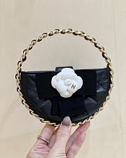 Fortok Chanel Camellia Hula Hoop Pouch Black 16x2.5x16cm - 1
