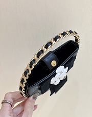 Fortok Chanel Camellia Hula Hoop Pouch Black 16x2.5x16cm - 3