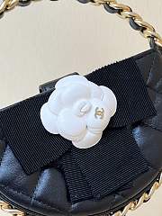 Fortok Chanel Camellia Hula Hoop Pouch Black 16x2.5x16cm - 6