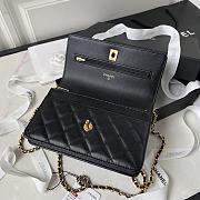 Fortok Chanel 23B Kelly Pearl Handle Bag Black AP3512 10×18×4.5cm - 4