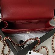 Fortok Chanel 23B Kelly Pearl Handle Bag Burgundy AP3512 10×18×4.5cm - 3