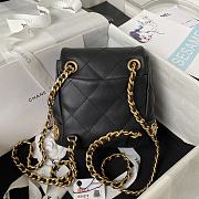 Fortok Chanel 23B Calfskin & Gold-Tone Metal Black Backpack AS4275 18x18x8cm - 4