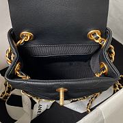 Fortok Chanel 23B Calfskin & Gold-Tone Metal Black Backpack AS4275 18x18x8cm - 3