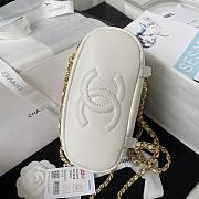 Fortok Chanel 23B Calfskin & Gold-Tone Metal White Backpack AS4275 18x18x8cm - 6