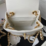 Fortok Chanel 23B Calfskin & Gold-Tone Metal White Backpack AS4275 18x18x8cm - 5