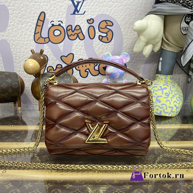 Fortok Louis Vuitton GO-14 Twist Bag Tan M23601 23x16x10cm - 1