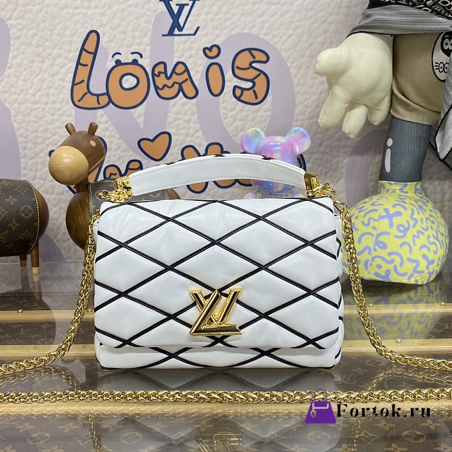 Fortok Louis Vuitton GO-14 Twist Bag Black&White M22890 23x16x10cm - 1