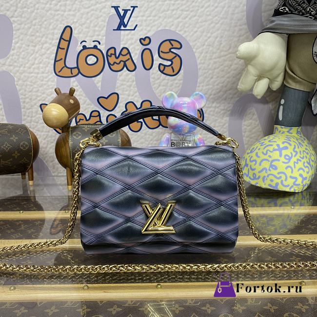 Fortok Louis Vuitton GO-14 Twist Bag Black/Pink M23569  23x16x10cm - 1