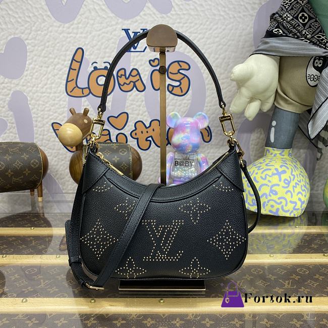 Fortok Louis Vuitton Bagatelle Monogram Empreinte Bag Black M46735 24x18x7cm - 1