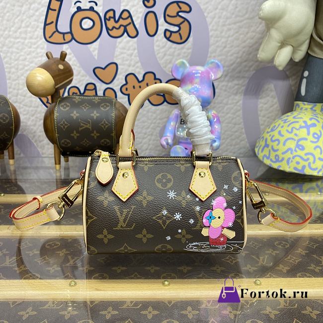 Fortok Louis Vuitton Nano Speedy Monogram Canvas Bag M82624 16x10x7.5cm - 1