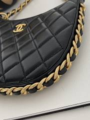 Fortok Chanel 23B Chain Hobo Armpit Bag Black 23.5x15x2cm - 4