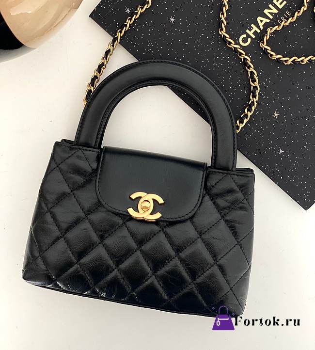 Fortok Chanel 23K Kelly Bag Black 19x13x7cm - 1