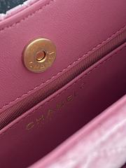 Fortok Chanel 23B Pink Velvet Bag 17x19x6cm - 2