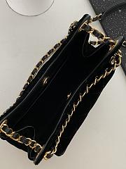 Fortok Chanel 23B Black Velvet Bag 17x19x6cm - 6