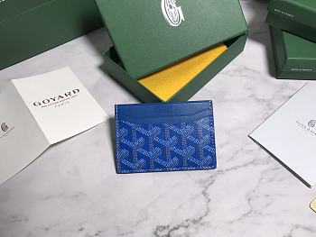 Fortok Goyard Card Holder Blue 10.5x7.3cm