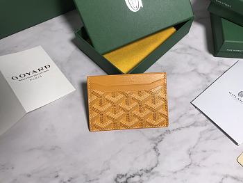 Fortok Goyard Card Holder Yellow 10.5x7.3cm