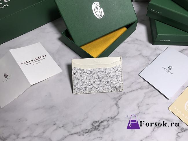 Fortok Goyard Card Holder White 10.5x7.3cm - 1