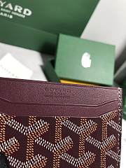 Fortok Goyard Card Holder Burgundy 10.5x7.3cm - 3
