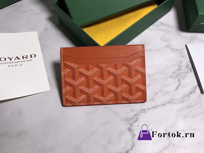 Fortok Goyard Card Holder Orange 10.5x7.3cm - 1