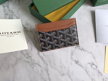 Fortok Goyard Card Holder Black and Brown 10.5x7.3cm