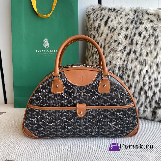 Fortok Goyard Goyardine St.Jeanne Bag Black and Brown 35×33x11.5cm - 1