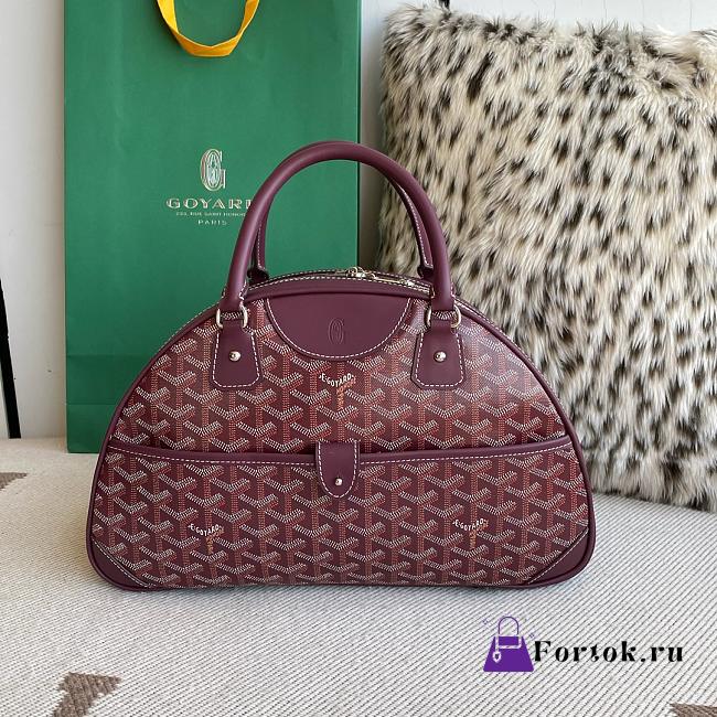 Fortok Goyard Goyardine St.Jeanne Bag Burgundy 35×33x11.5cm - 1