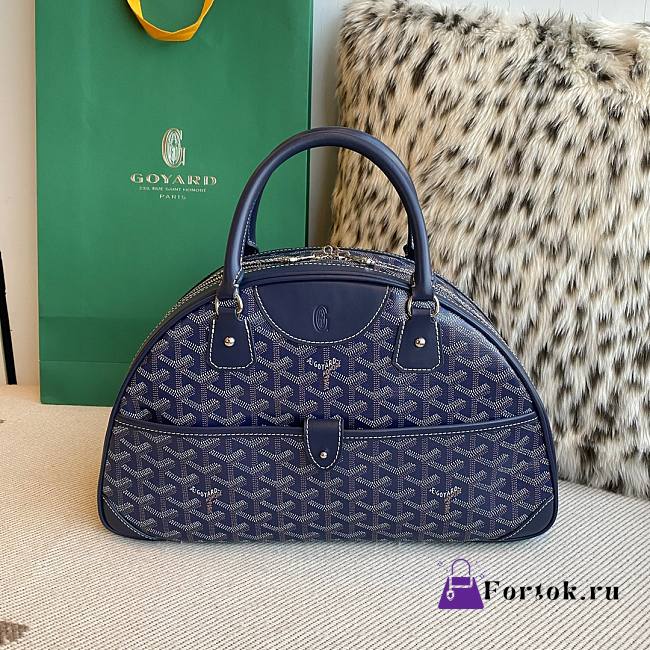 Fortok Goyard Goyardine St.Jeanne Bag Dark Blue 35×33x11.5cm - 1