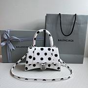 Fortok Balenciaga Hourglass Bag White With Black Polka Dots 23x10x14cm  - 1