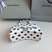 Fortok Balenciaga Hourglass Bag White With Black Polka Dots 23x10x14cm  - 3