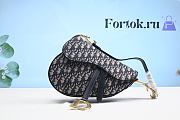 Dior Saddle Bag in Blue Canvas 25.5cm - 1
