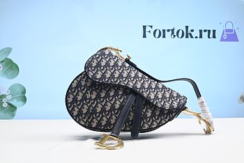 Dior Saddle Bag in Blue Canvas 25.5cm