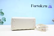Fortok Dior Lady White Leather Enamel Gold Buckle Princess Diana Bag 24cm - 6