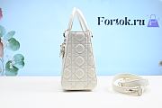 Fortok Dior Lady White Leather Enamel Gold Buckle Princess Diana Bag 24cm - 5